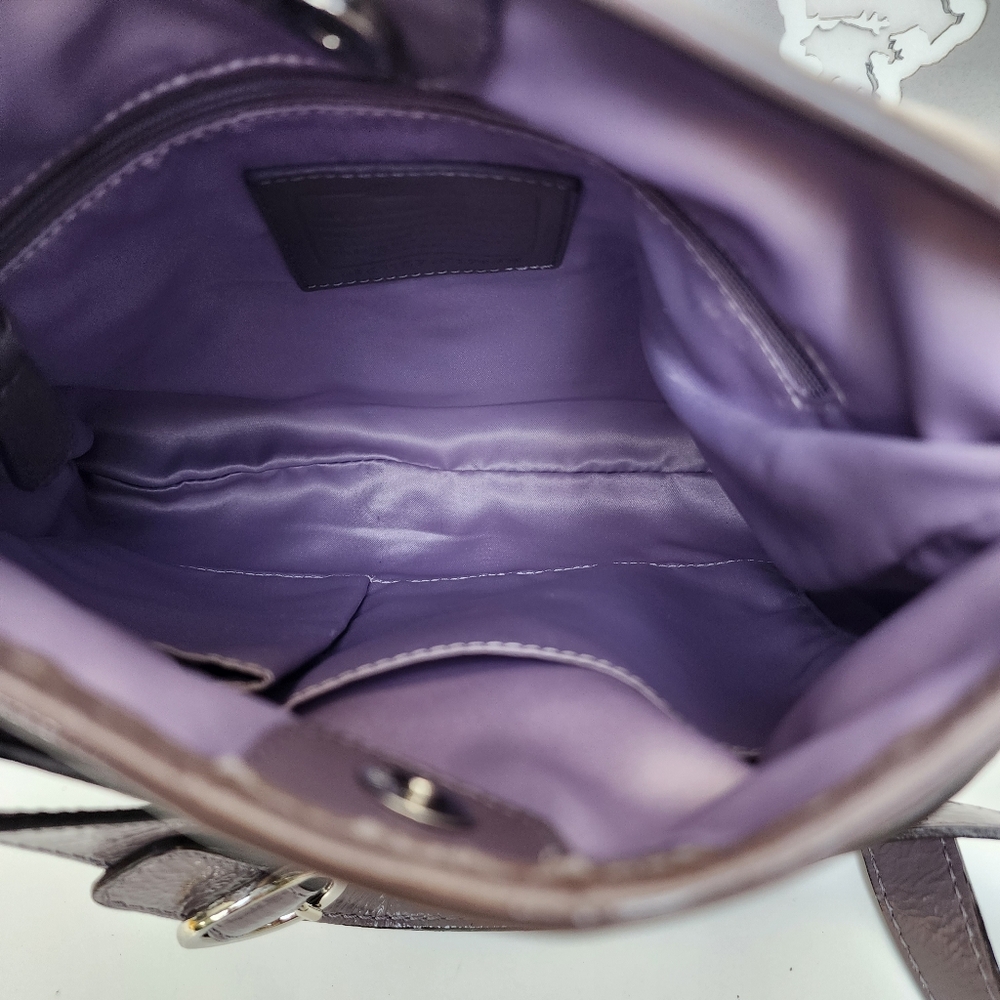 COACH F17479 Lilac & Khaki Penelope Opt Sateen Lilac Patent Leather Trim - Picture 5 of 16